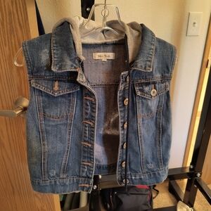 Miss Posh Denim Vest with Hood